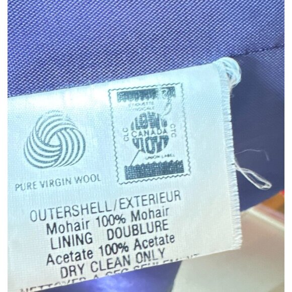 Vintage Light Blue 100% Mohair Wool Winter Coat L - Picture 10 of 11